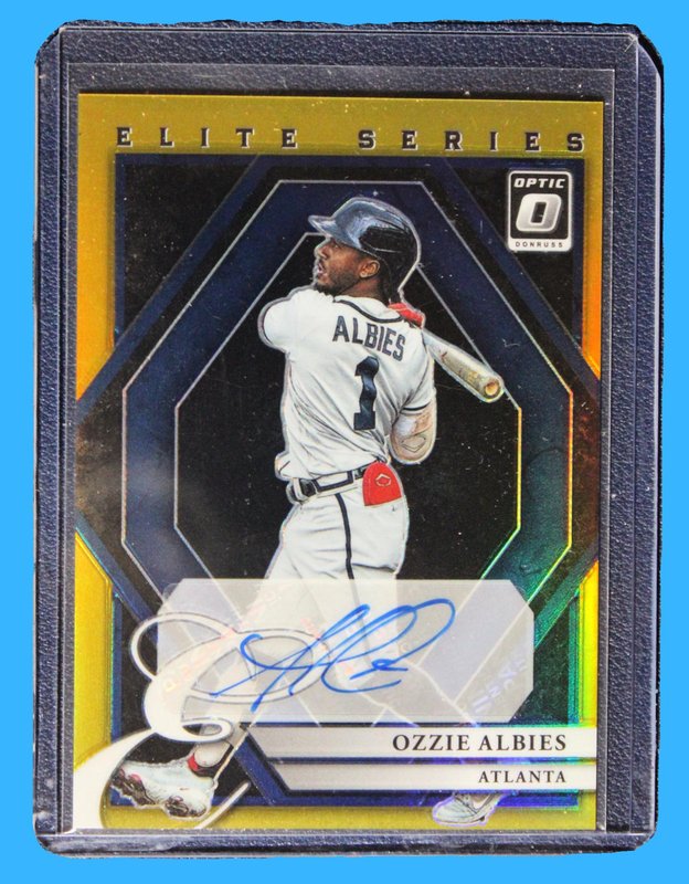 2022 Panini Donruss Optic Elite Series Ozzie Albies Gold Autograph /10