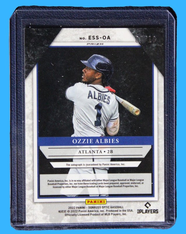 2022 Panini Donruss Optic Elite Series Ozzie Albies Gold Autograph /10 - Image 2