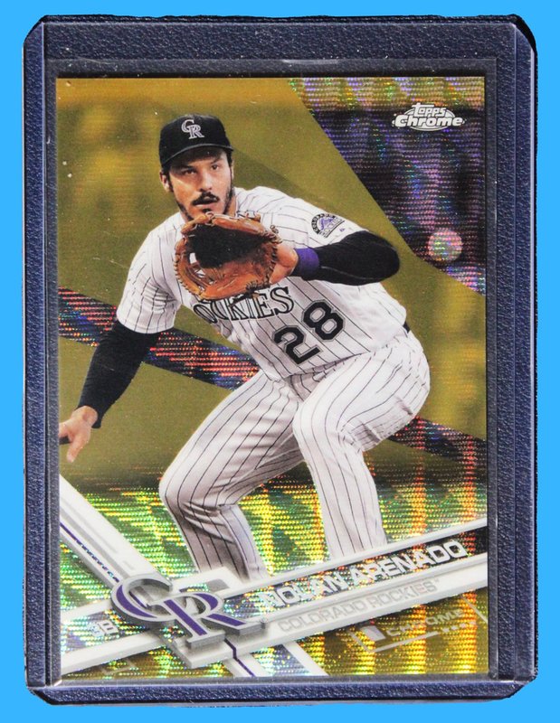 2017 Topps Chrome Baseball Nolan Arenado Gold Wave Refractor /50