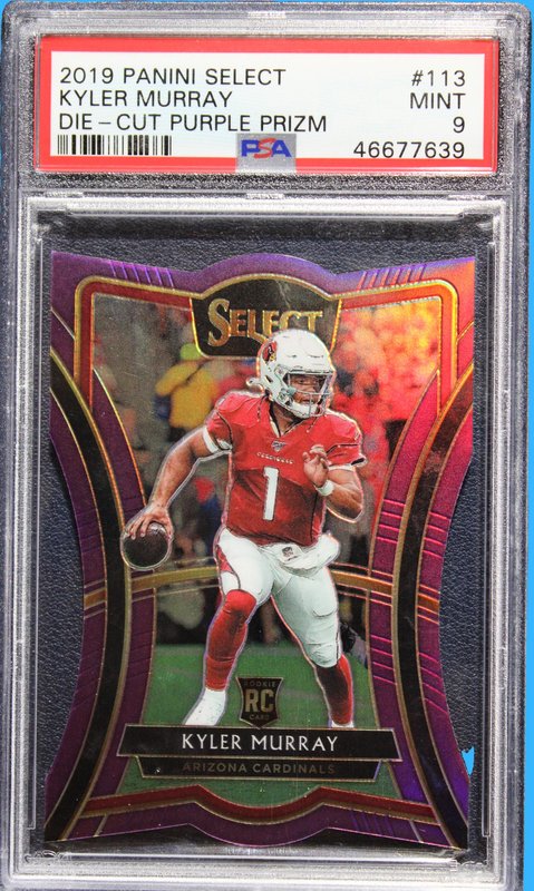 2019 Panini Select Kyler Murray Rookie Die Cut Purple /75 PSA 9