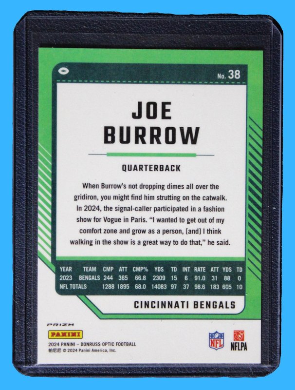 2024 Panini Donruss Optic Football Joe Burrow Rocket Ship Prizm SSP - Image 2