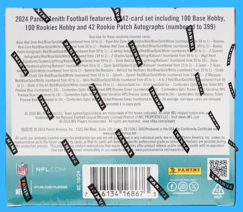 2024 Panini Zenith Football Hobby Box - Image 2