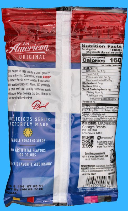 1.75oz David Sunflower Seeds (Original) - Image 2